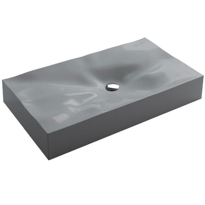 32-1/8" Vessel Quartz Composite Bathroom Sink In Grey