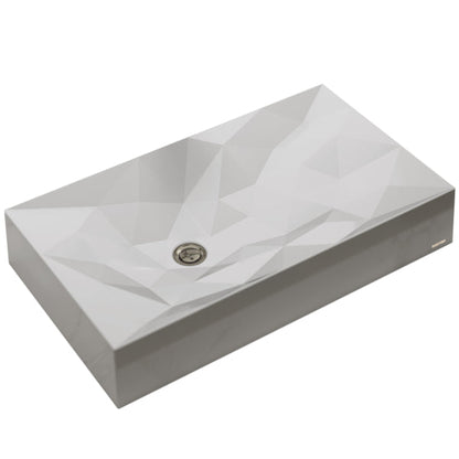 28-1/8" Vessel Quartz Composite Bathroom Sink In Grey