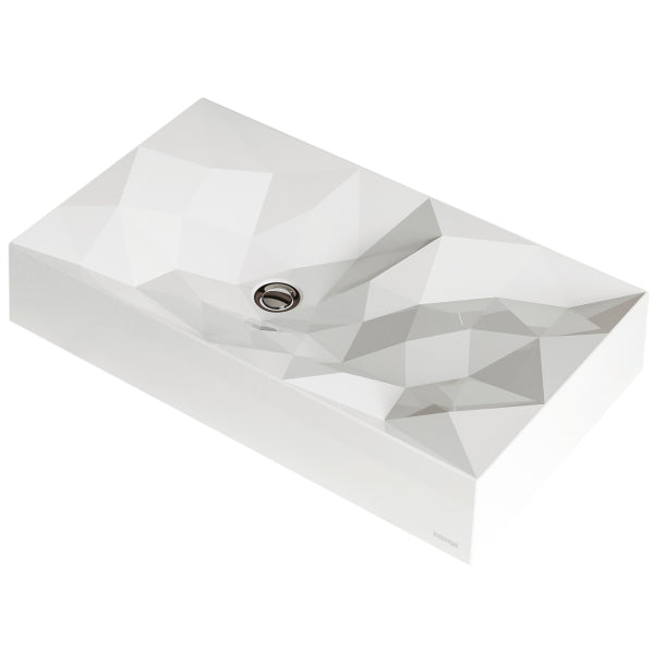 28-1/8" Vessel Quartz Composite Bathroom Sink In White