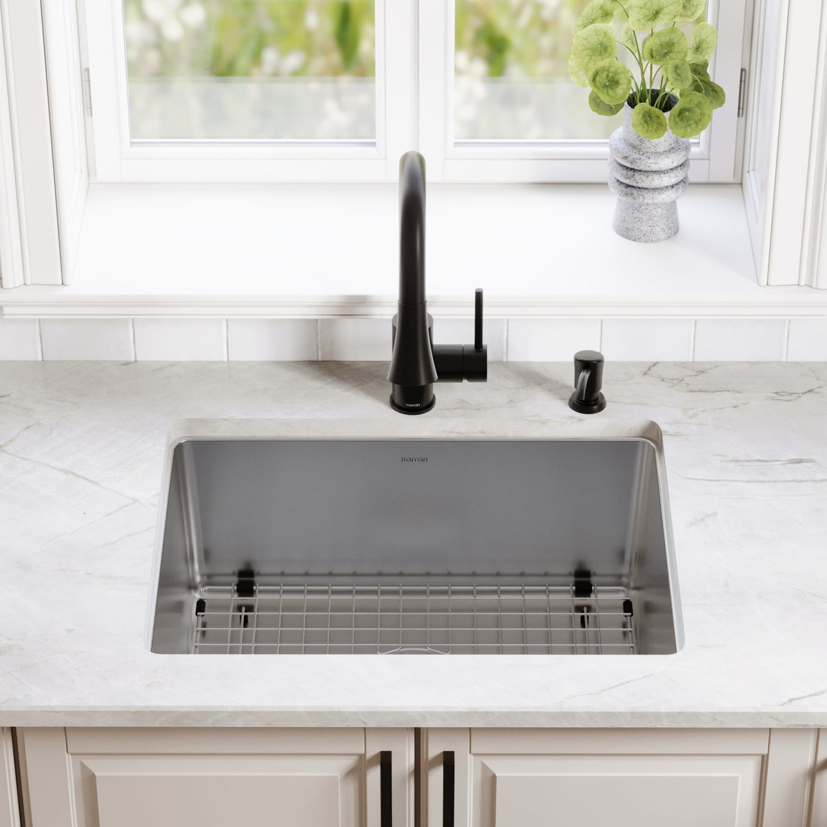 Lansen 24" Undermount 18 Gauge Single Bowl Stainless Steel Sink with Accessories