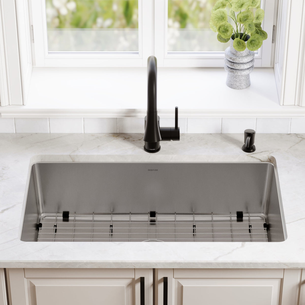 Lansen 32" Undermount 18 Gauge Single Bowl Stainless Steel Sink with Accessories