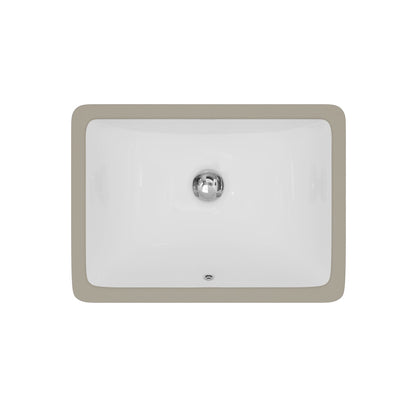 Valera 18" Rectangular Undermount Vitreous China Bathroom Sink In White