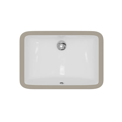 Valera 21" Rectangular Undermount Vitreous China Bathroom Sink In White