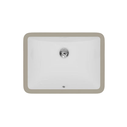 Valera 21" Rectangular Undermount Vitreous China Bathroom Sink In White