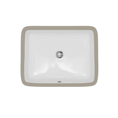 Valera 20" Rectangular Undermount Vitreous China Bathroom Sink In White