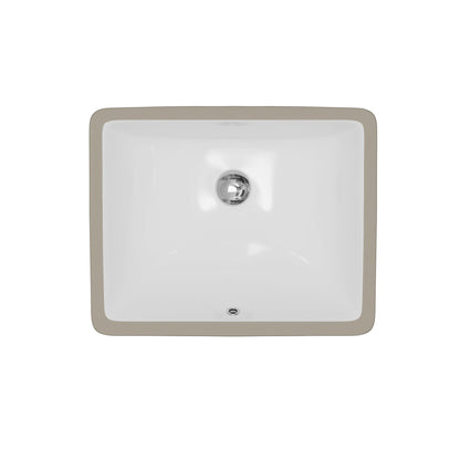 Valera 18" Rectangular Undermount Vitreous China Bathroom Sink In White