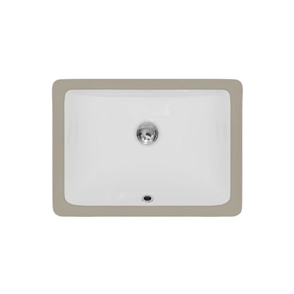 Valera 18" Rectangular Undermount Vitreous China Bathroom Sink In White