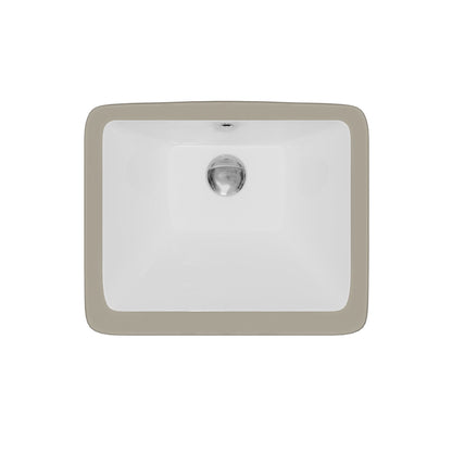 Valera 17" Rectangular Undermount Vitreous China Bathroom Sink In White