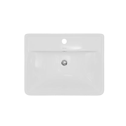 20-1/2" Top Mount Vitreous China Bathroom Sink In White