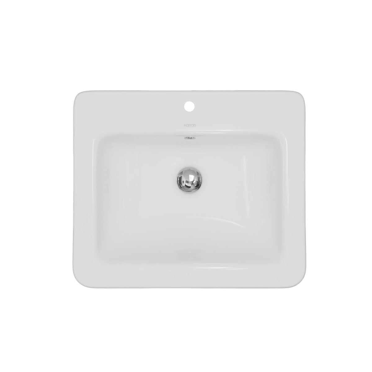 Valera 21" Rectangular Top Mount Vitreous China Bathroom Sink In White