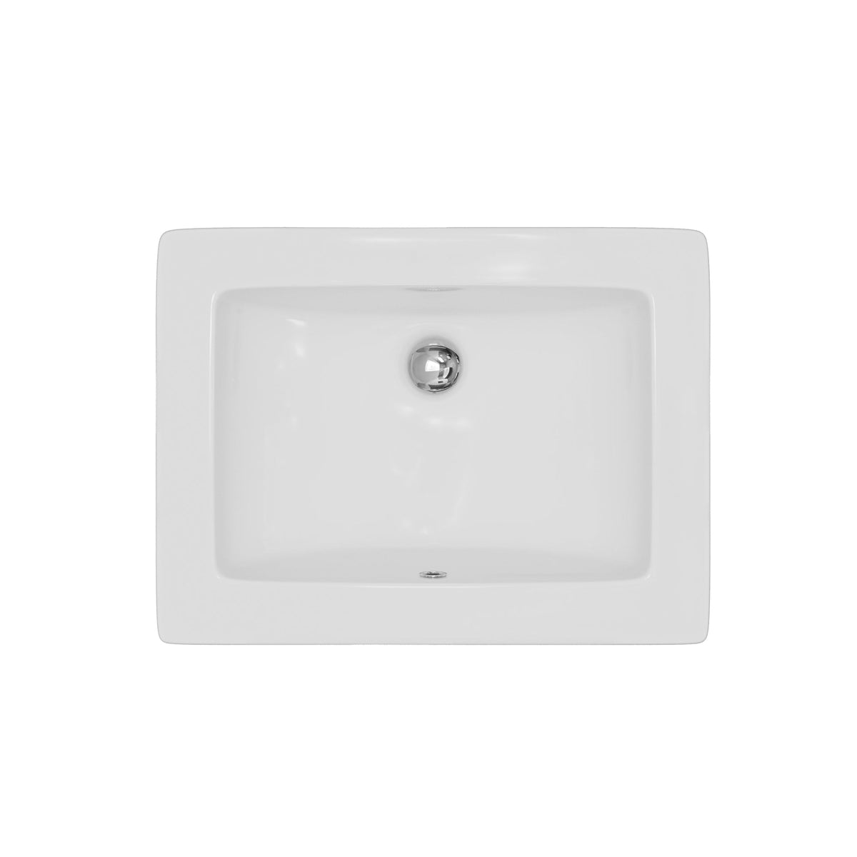 Valera 23" Rectangular Top Mount Vitreous China Bathroom Sink In White