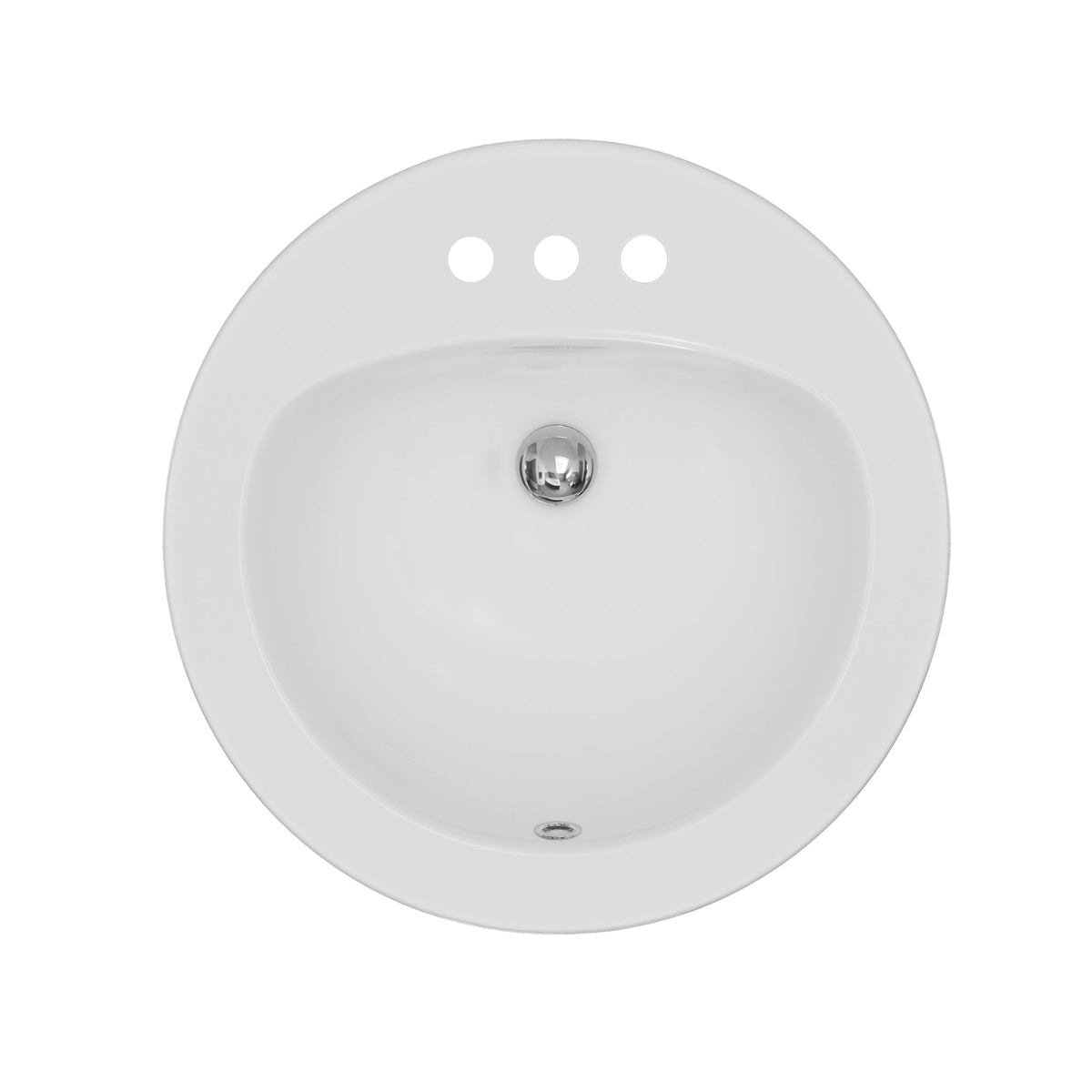 Valera 20" Circular Top Mount Vitreous China Bathroom Sink In White