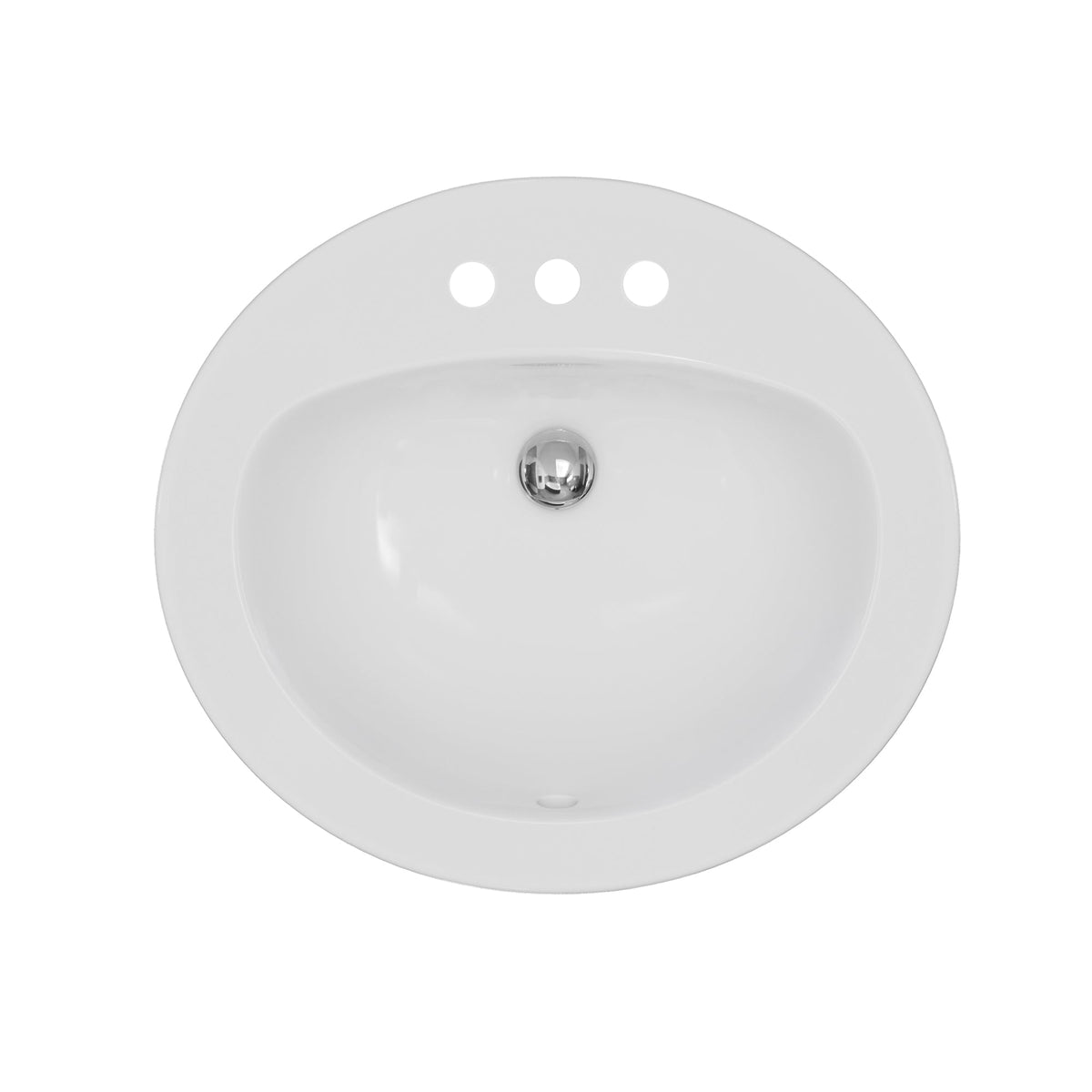 Valera 21" Oval Top Mount Vitreous China Bathroom Sink In White