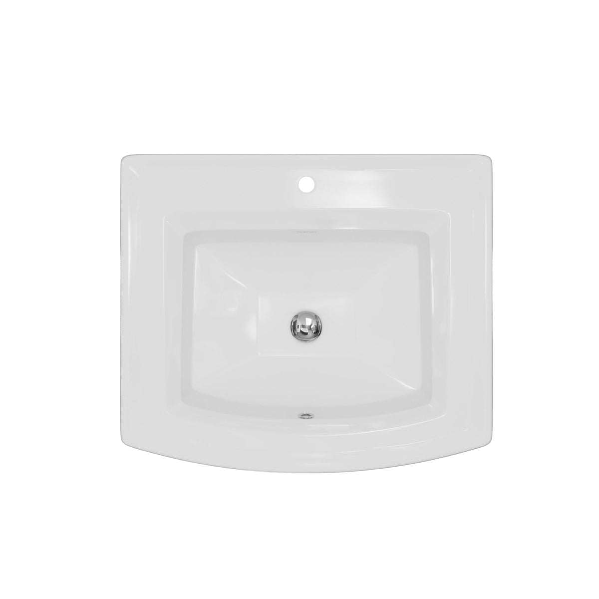 Valera 23" Curved Rectangular Top Mount Vitreous China Bathroom Sink In White