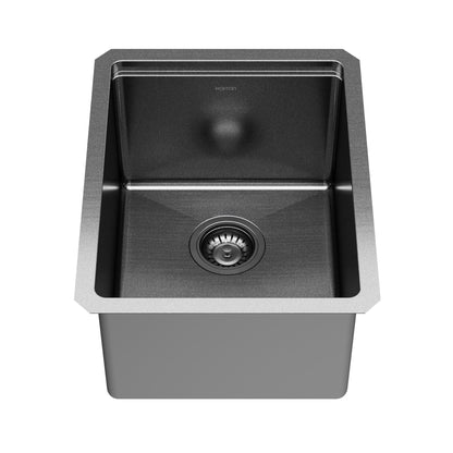 Elite 15" Undermount Workstation 16 Gauge Single Bowl Stainless Steel Kitchen Sink In Gunmetal Black