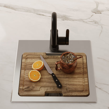 Elite  15" Top Mount 18 Gauge Single Bowl Stainless Steel Bar Kitchen Sink