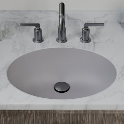 19" Seamless Undermount Quartz Composite Bathroom Sink In Grey