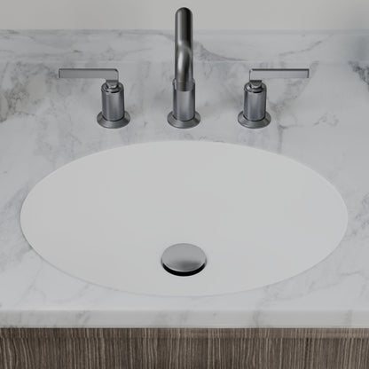 19" Seamless Undermount Quartz Composite Bathroom Sink In White