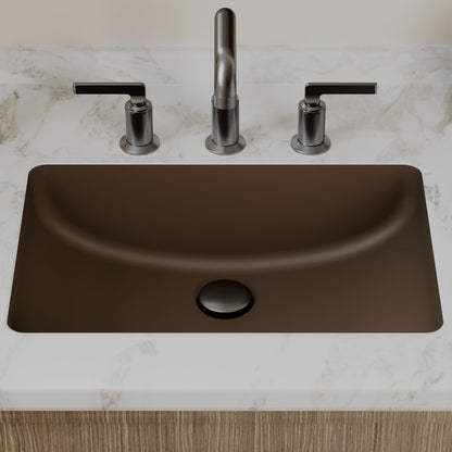 20" Seamless Undermount Quartz Composite Bathroom Sink In Brown
