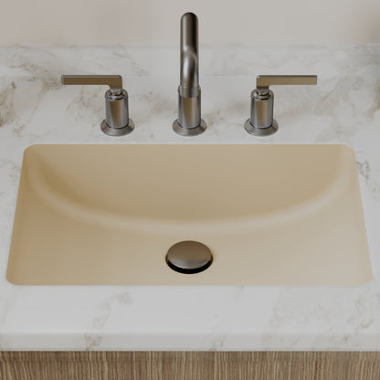 20" Seamless Undermount Quartz Composite Bathroom Sink In Bisque