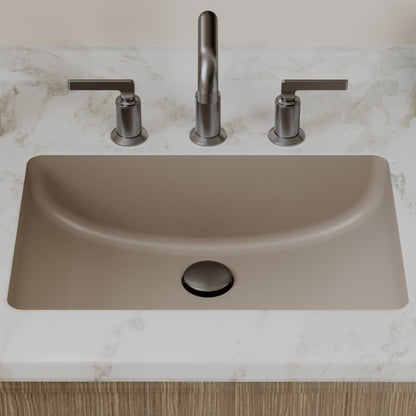 20" Seamless Undermount Quartz Composite Bathroom Sink In Concrete