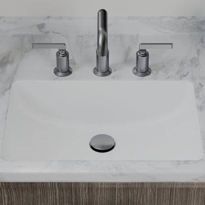 20" Seamless Undermount Quartz Composite Bathroom Sink In White