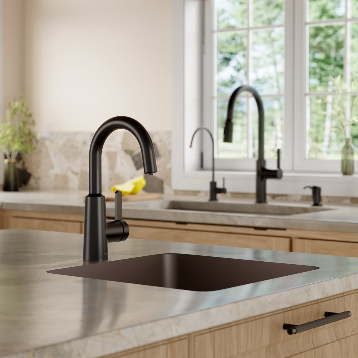 16-5/8" Seamless Undermount Quartz Composite Bar/Prep Sink In Brown