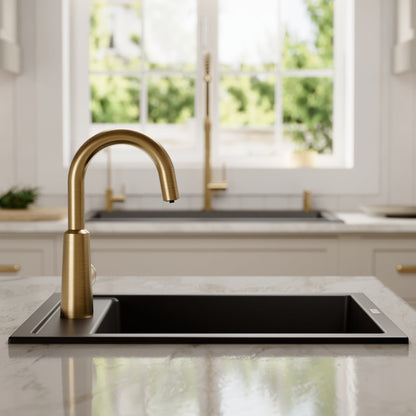 15-3/4" Top Mount Quartz Composite Bar/Prep Sink In Black