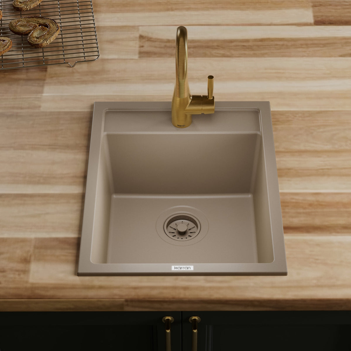 15-3/4" Top Mount Quartz Composite Bar/Prep Sink In Concrete