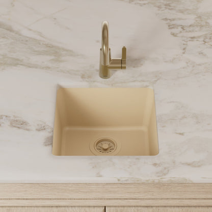 16-5/8" Undermount Quartz Composite Bar/Prep Sink In Bisque