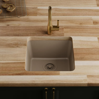 16-5/8" Undermount Quartz Composite Bar/Prep Sink In Concrete