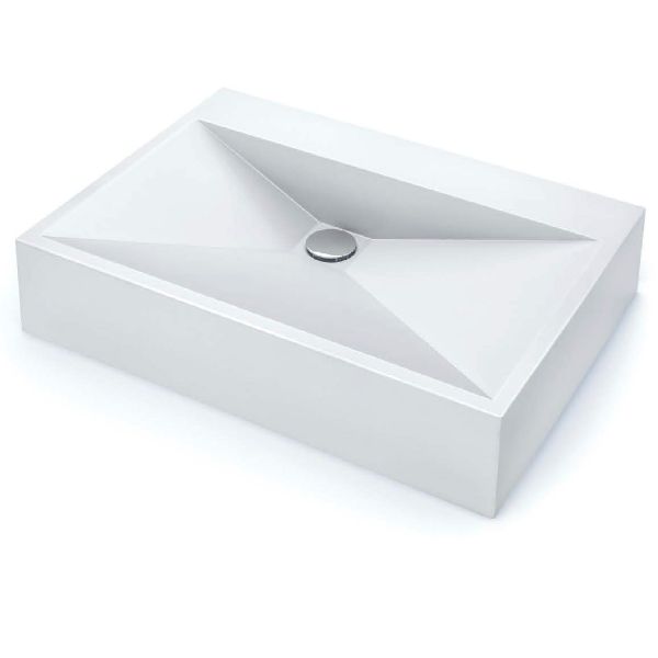 24-1/4" Vessel Quartz Composite Bathroom Sink In White