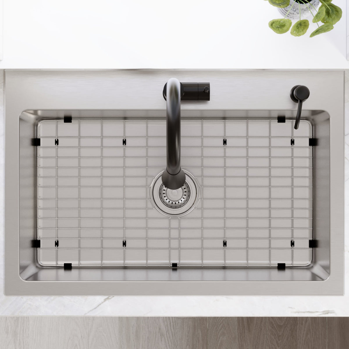 Lansen 33" Top Mount 18 Gauge Single Bowl Stainless Steel Sink with Accessories