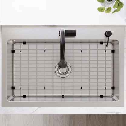 Lansen 33" Top Mount 18 Gauge Single Bowl Stainless Steel Sink with Accessories