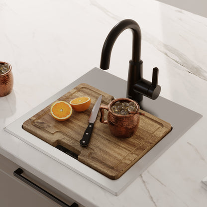 Elite  15" Top Mount 18 Gauge Single Bowl Stainless Steel Bar Kitchen Sink