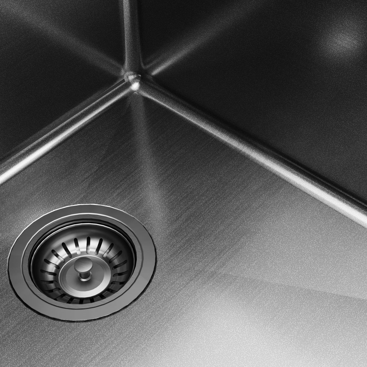 Elite 32" Undermount 16 Gauge Stainless Steel Double Bowl Kitchen Sink In Gunmetal Black