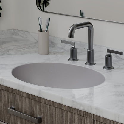 19" Seamless Undermount Quartz Composite Bathroom Sink In Grey