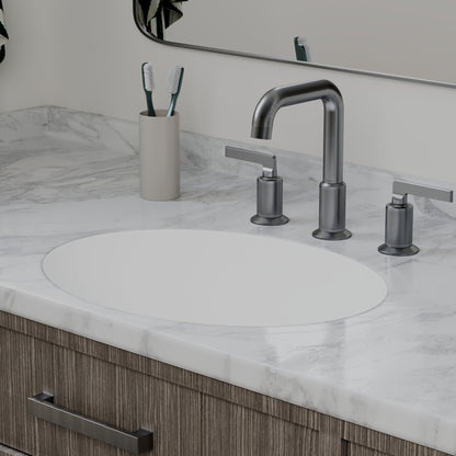 19" Seamless Undermount Quartz Composite Bathroom Sink In White