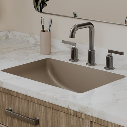 20" Seamless Undermount Quartz Composite Bathroom Sink In Concrete