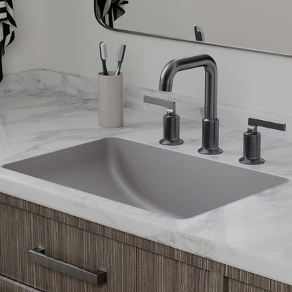 20" Seamless Undermount Quartz Composite Bathroom Sink In Grey