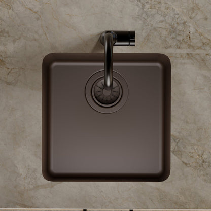 16-5/8" Seamless Undermount Quartz Composite Bar/Prep Sink In Brown