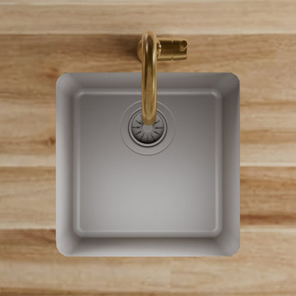 16-5/8" Seamless Undermount Quartz Composite Bar/Prep Sink In Grey