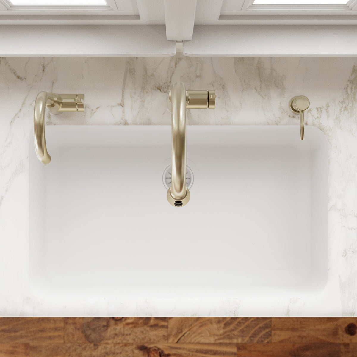 30-7/8" Seamless Undermount Large Single Bowl Quartz Composite Kitchen Sink In White