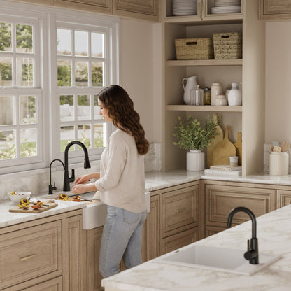34" Retrofit Farmhouse Large Single Bowl Quartz Composite Workstation Kitchen Sink In White