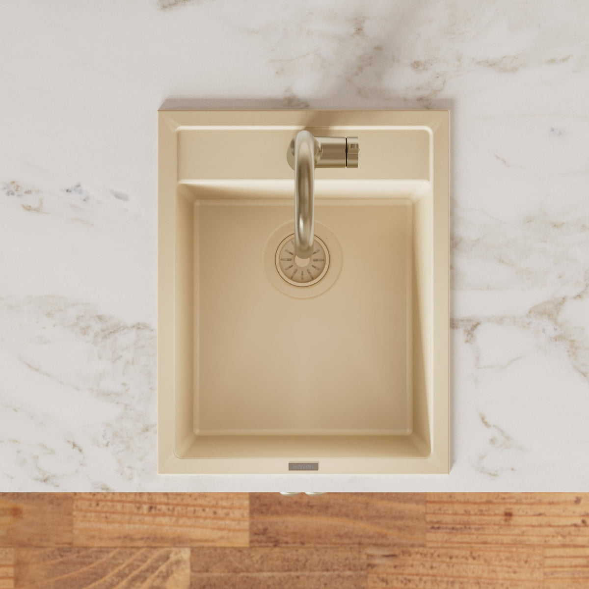 15-3/4" Top Mount Quartz Composite Bar/Prep Sink In Bisque