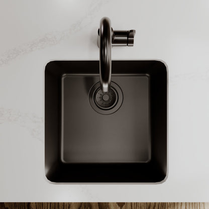 16-5/8" Undermount Quartz Composite Bar/Prep Sink In Black