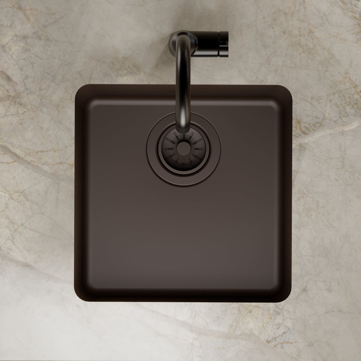 16-5/8" Undermount Quartz Composite Bar/Prep Sink In Brown