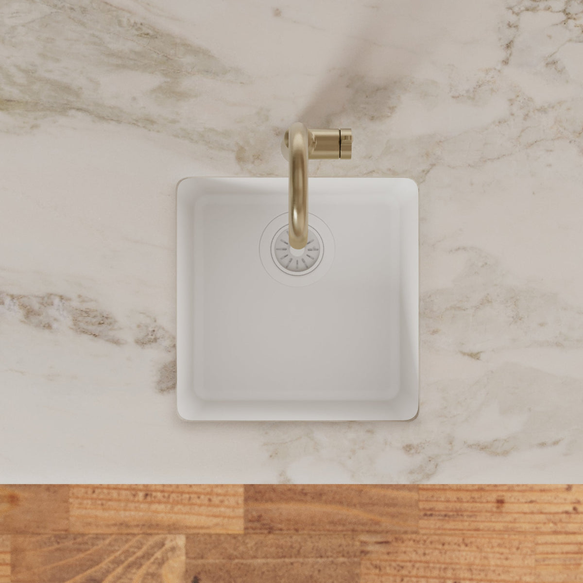 16-5/8" Undermount Quartz Composite Bar/Prep Sink In White