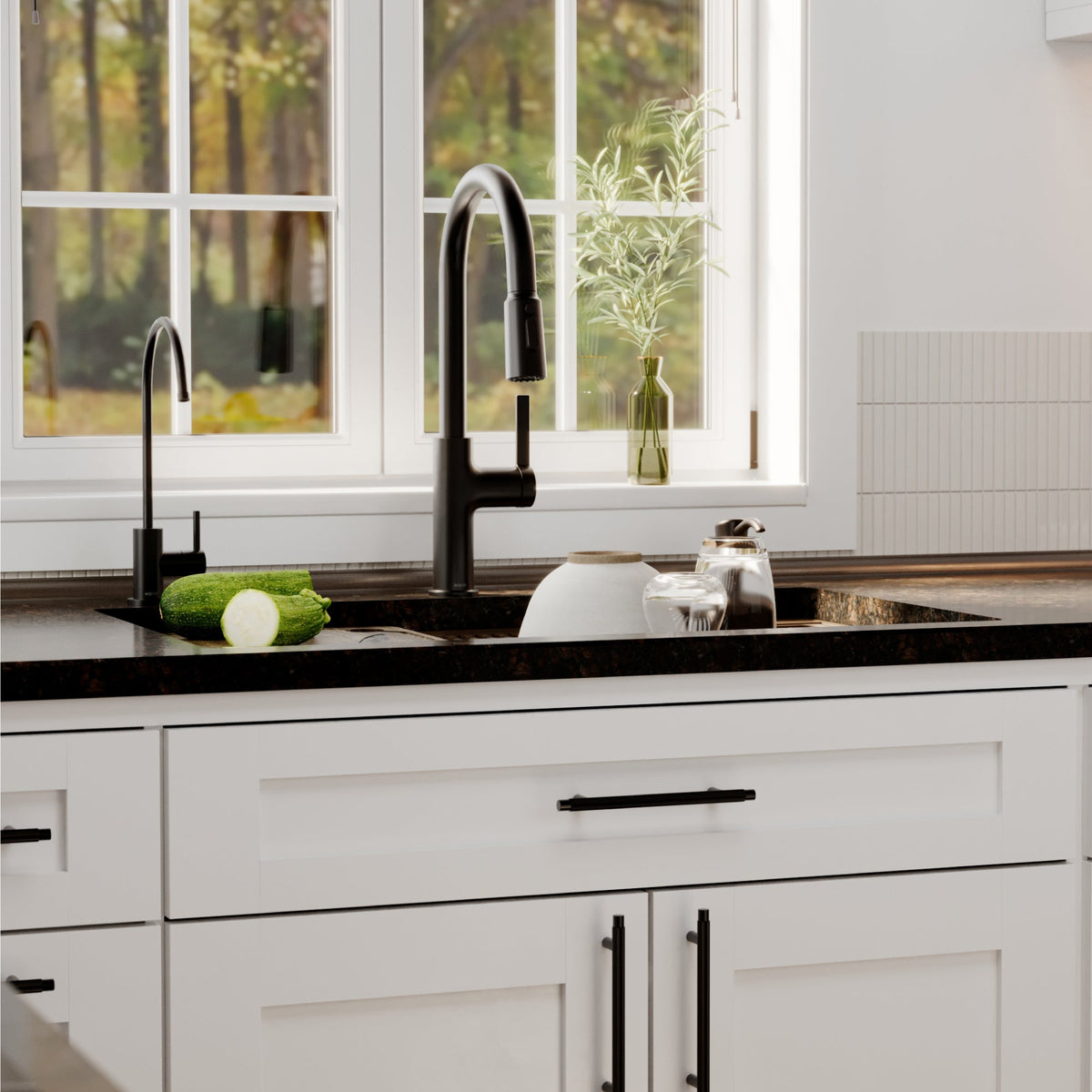 32" Undermount Single Bowl Quartz Kitchen Sink Kit In Brown