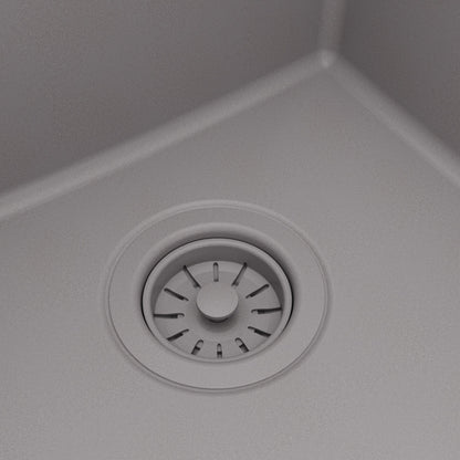 32" Undermount Double Bowl Quartz Kitchen Sink Kit In Grey